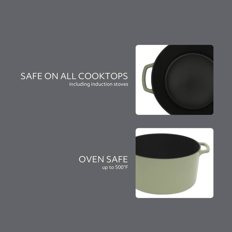 Sur La Table Enamel-Coated Cast Iron Dutch Oven Pot with Oven Safe Glass Lid, Oven-to-Table Cookware for Stews & Braising