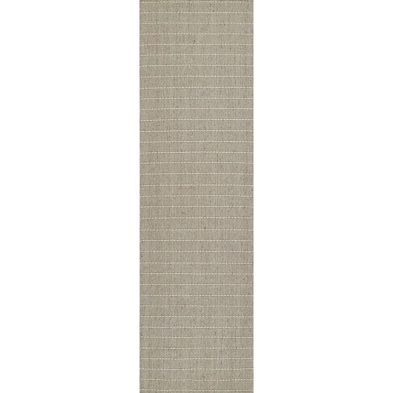 Momeni Oliver Hand Loomed Wool Blended Striped Area Rug - 2'3" X 8' Runner - Natural