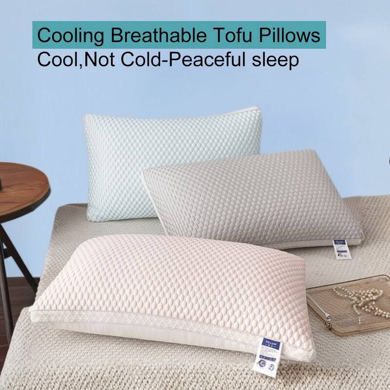 Cooling Breathable Soft Tofu Down Alternative Pillows,Gray(set of 1 or 2) - Gray