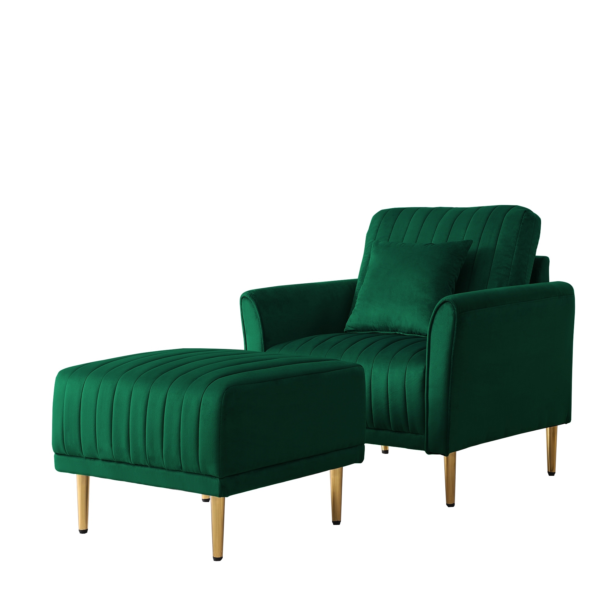 Green Velvet Accent Chair and Ottoman Set Bed Bath Beyond 40884672