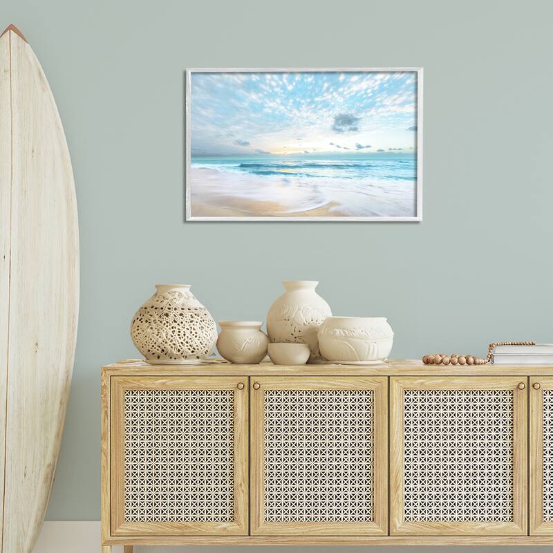 Stupell Sun Bleached Ocean Shore Framed Giclee Art Design By Danita Delimont