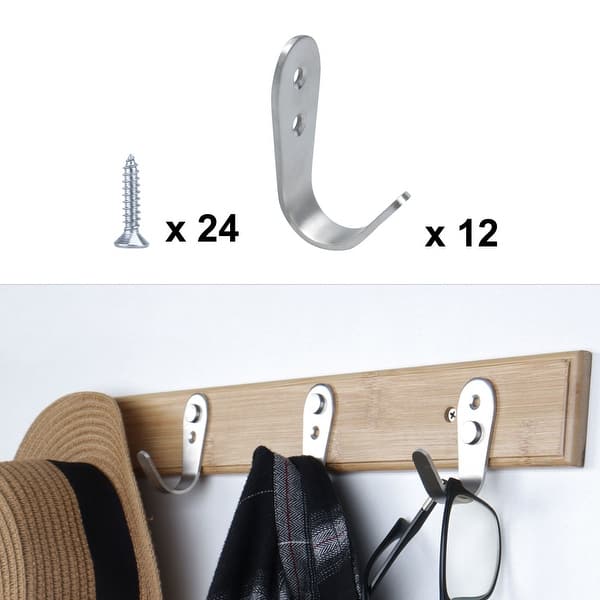Shop 12pcs Wall Hooks Stainless Steel 50mm Hook Coat Wall Hanger W