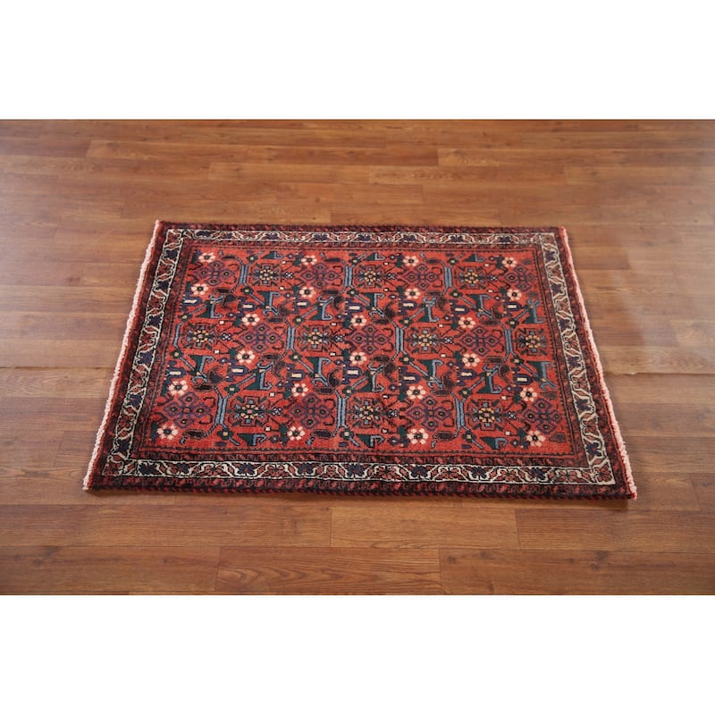 Geometric Shiraz Persian Square Area Rug Handmade Wool Carpet - 2'8"x 3'5"