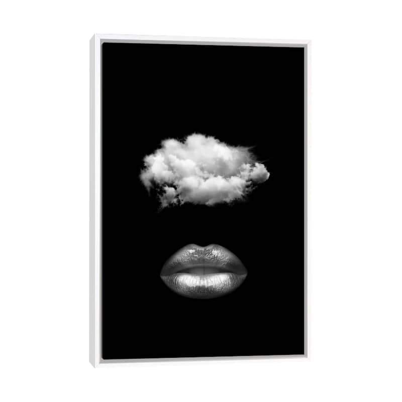 iCanvas "Lips" by Tatiana Amrein Framed - White - 48x32