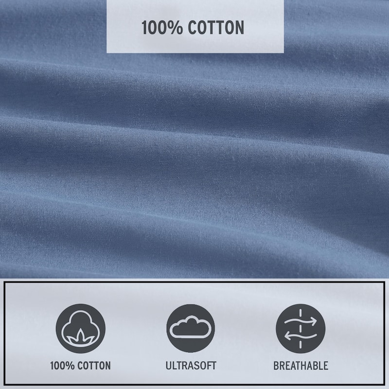 Eddie Bauer Brushed Percale Solid Cotton Sheet Set