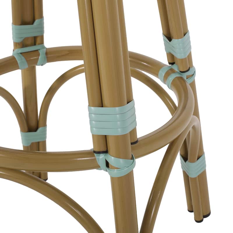 Starla Outdoor Aluminum and Wicker 29.5 Inch Barstools (Set of 2) by Christopher Knight Home - N/A
