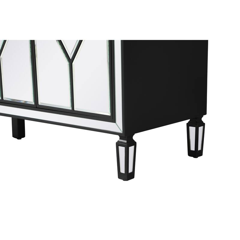4-Door Mirrored Accent Cabinet
