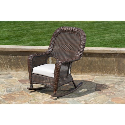 Sea Pines Outdoor Wicker Rocking Chair with Cushion
