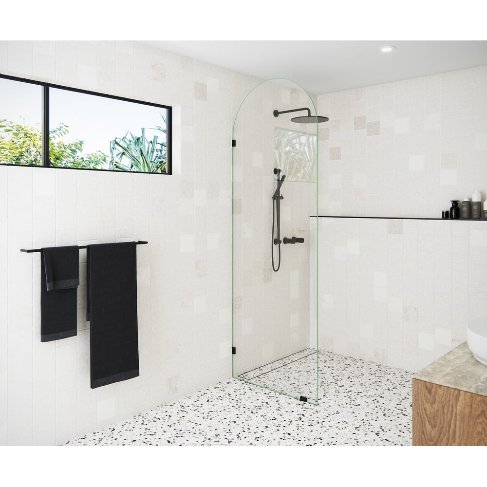 Glass Warehouse 30" x 86.75" Frameless Shower Door - Arched Single Fixed Panel