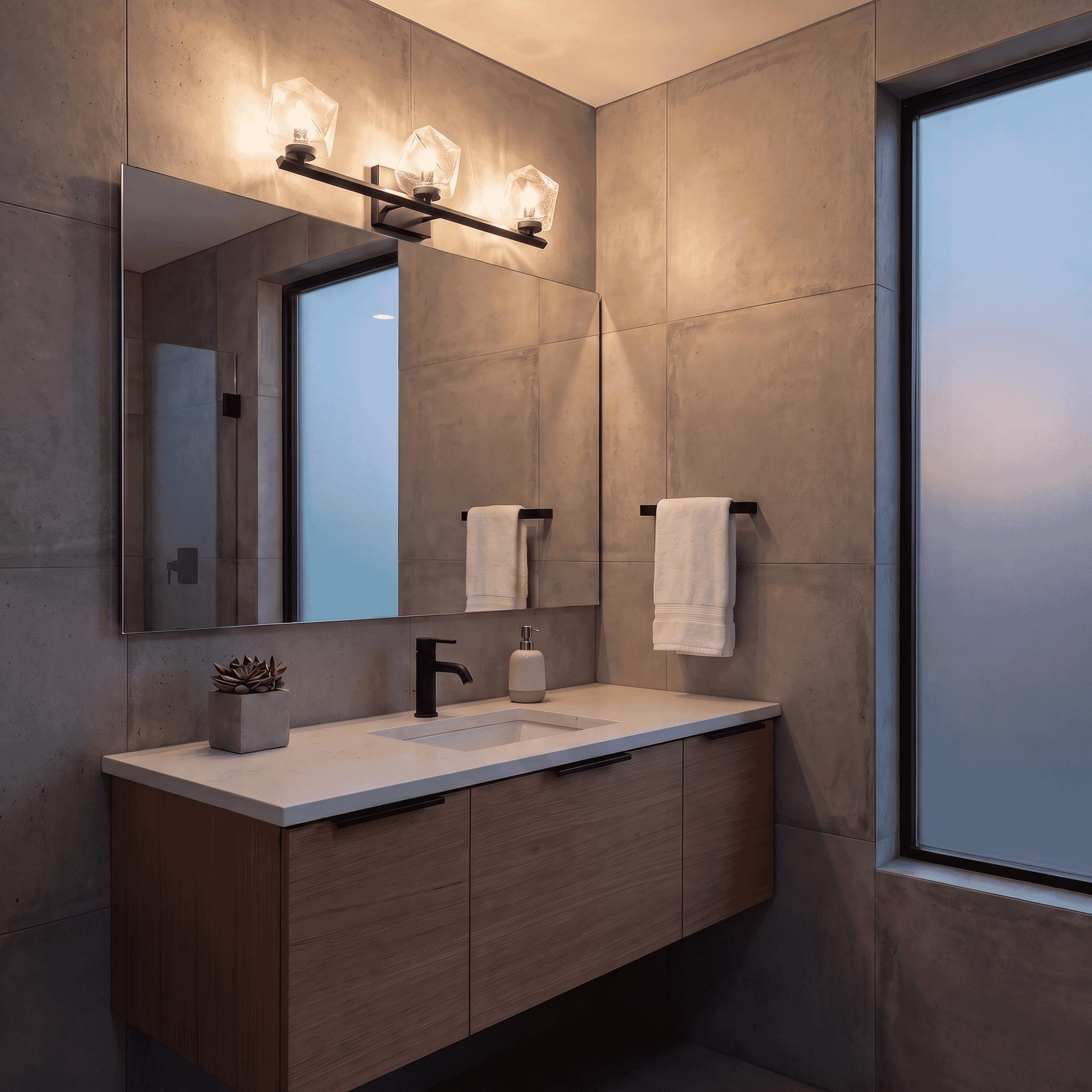 Castello 3-Light Bathroom Vanity Light in Matte Black