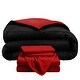 preview thumbnail 34 of 38, Bare Home Down Alternative Reversible Bed-in-a-Bag Black/Red, Sheets: Red - California King