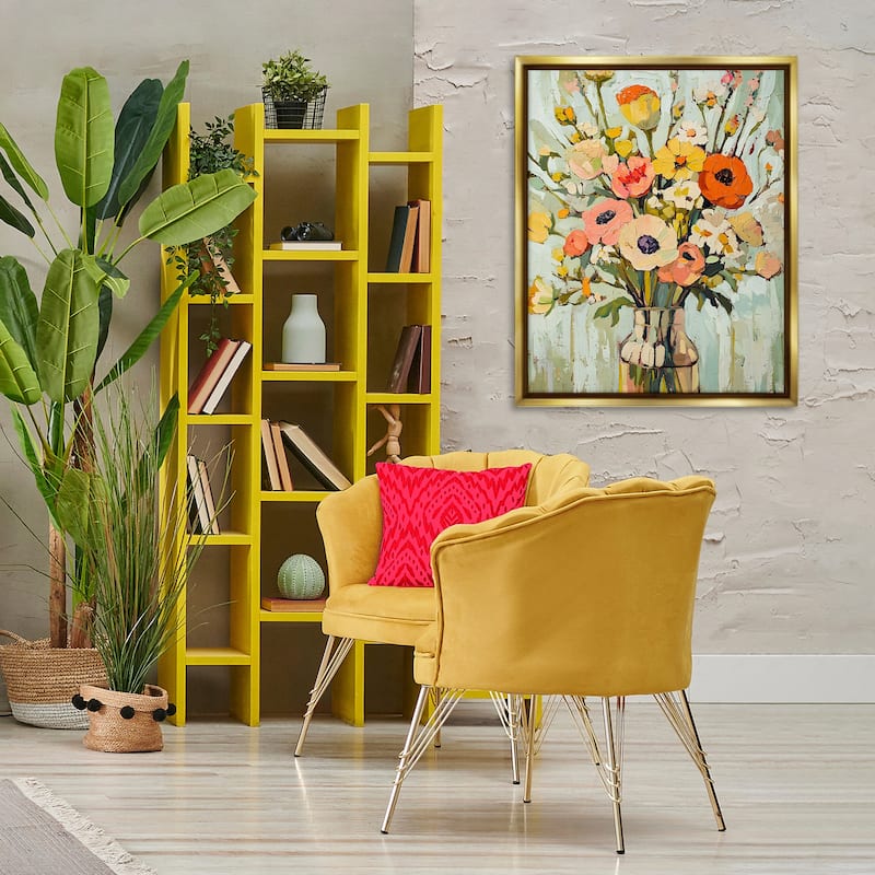Stupell Painterly Bouquet Arrangement Framed Floater Canvas Wall Art Design By Franklyn Gregory