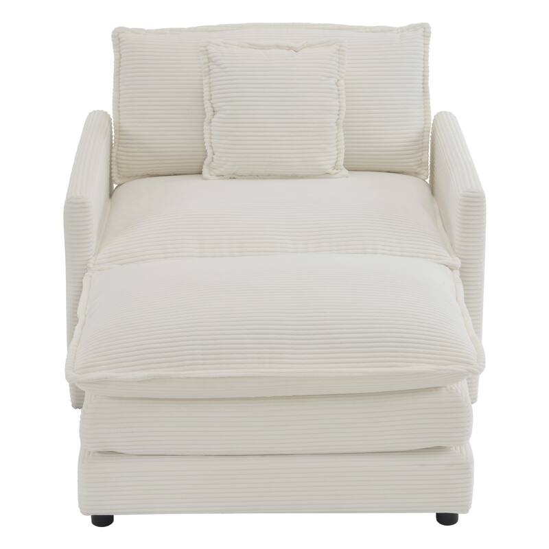 Roomfitters Compact L-Shape Sectional Sofa, Upholstered Corduroy Couch with Side Storage Pockets for Stylish Living Room