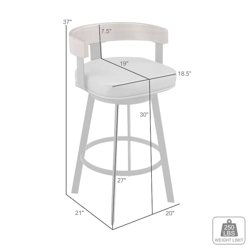 Idris Modern Swivel Bar Stool, Upholstered Counter Height Chair with Iron Frame