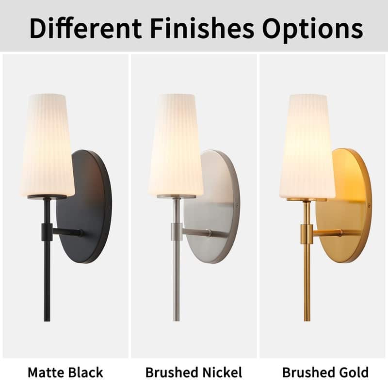 KAWOTI 16" 1- Light Wall Sconce with Opal Glass Shade