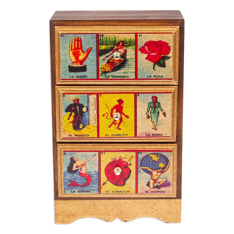 Novica Handmade Loteria Of Secrets Decoupage Jewelry Box