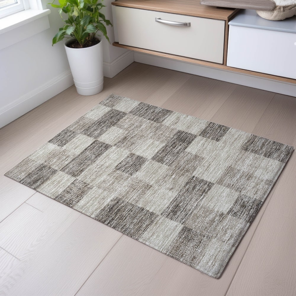 Premium Washable Super Soft Modern Checker Mayfield Rug
