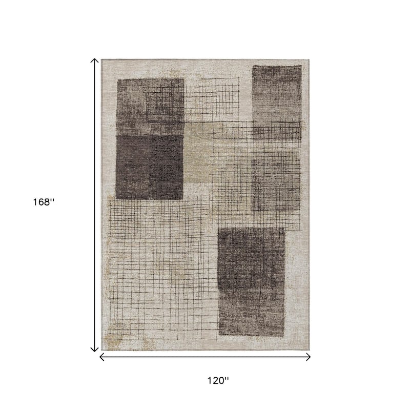 HomeRoots Geometric Transitional Rectangle Outdoor Rug