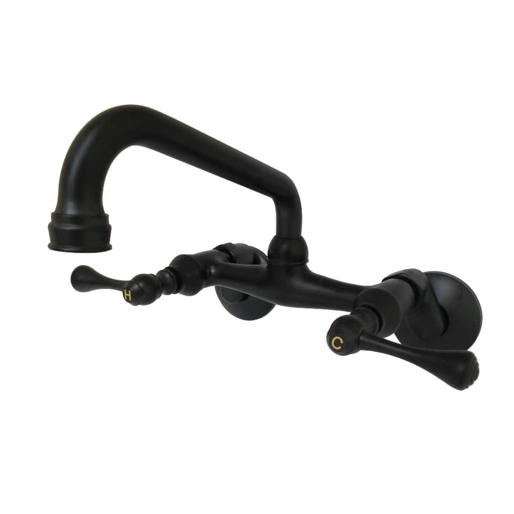 Kingston Brass Adjustable Center Wall Mount Kitchen Faucet