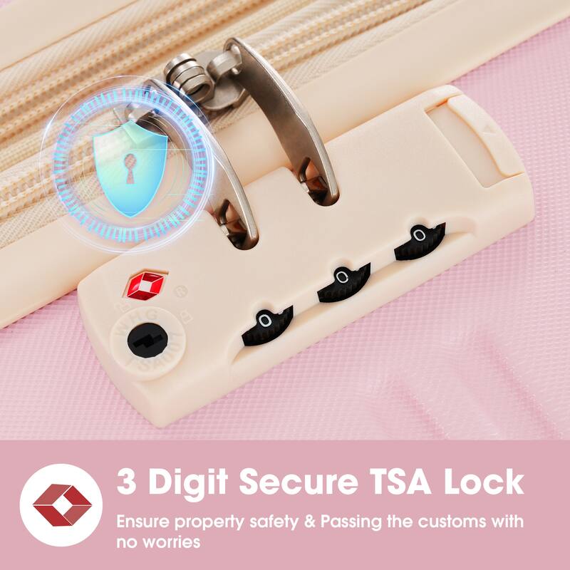 3-Piece Modern Hardshell Luggage Sets, 20''+24'' Suitcase+Bag, Lightweight Luggage with Spinner Wheels and TSA Lock