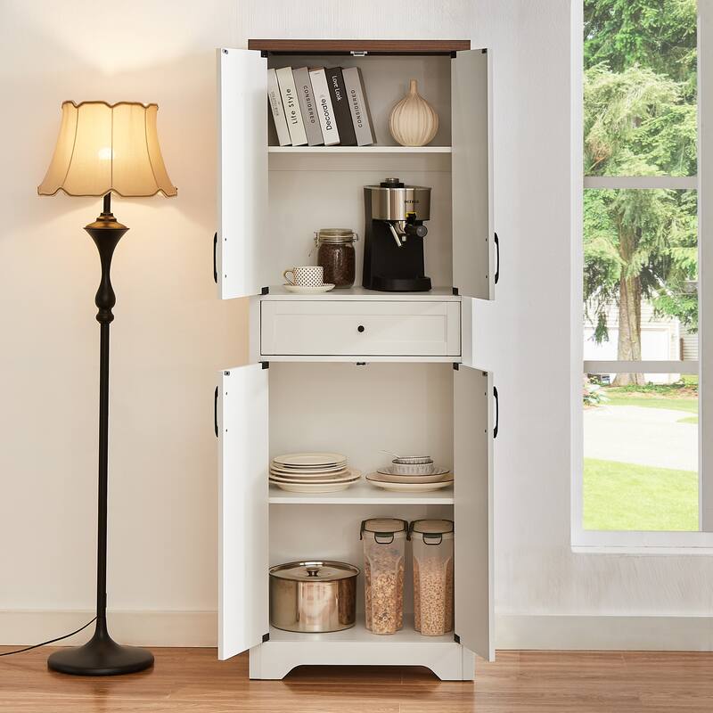 Side Cabinet Hallway Cabinet Pantry Cabinet with Drawer, Floor Cabinet Tall Base Cabinet Buffet Cabinet