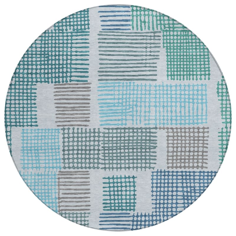 HomeRoots Geometric Transitional Rectangle Outdoor Rug