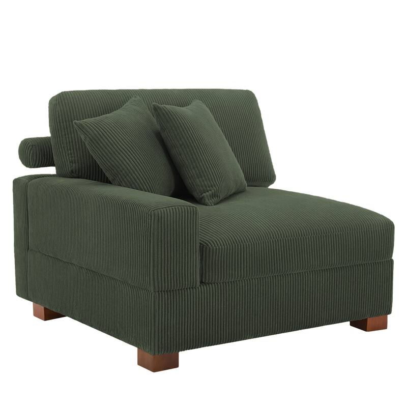 Corduroy Armchair Sofa Corner Chairs With Pillows