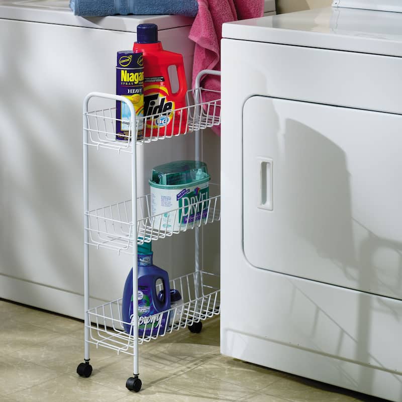 Household Essentials 3 Shelf Storage Cart with Wheels