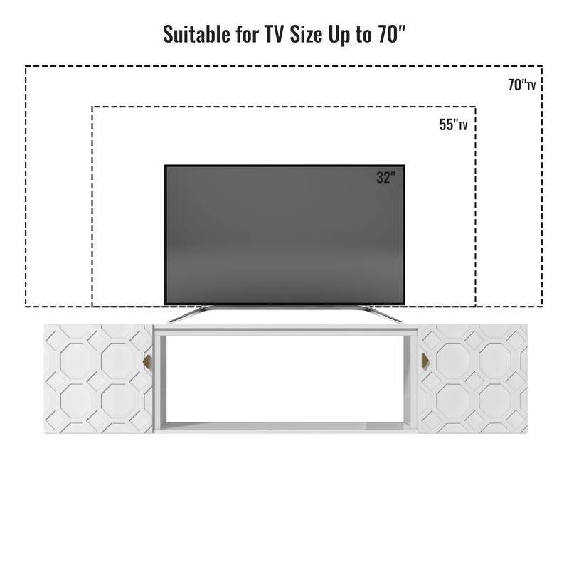 Clihome High Gloss Paint MDF Media 67'' TV Stand