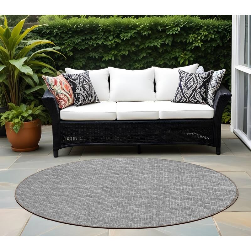 Alsiva Abstract Shapes Weather Resistant Timeless Fusion Outdoor Rug