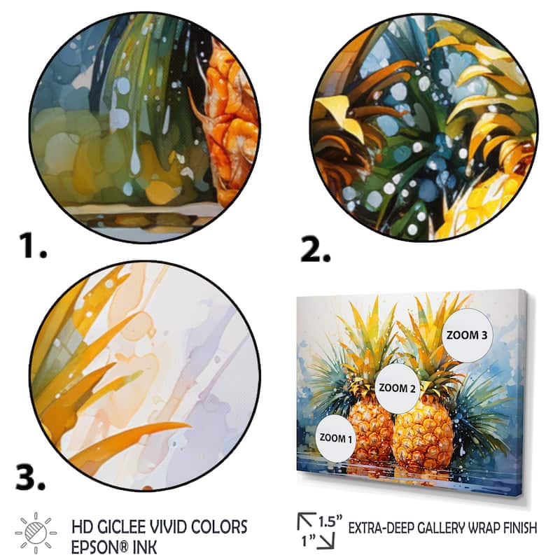 Designart "Fruit Sunny Pineapple" Food & Beverage Wall Decor