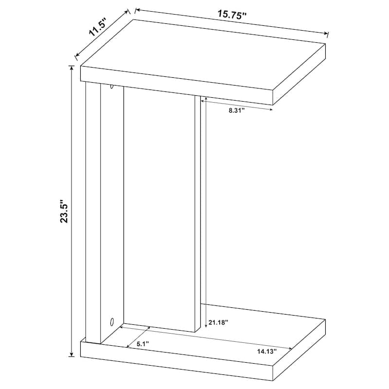 Clower Engineered Wood C-Shaped Sofa Side Table