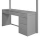 preview thumbnail 14 of 17, Full Size Loft Bed with Built-in Studying Desk, Solid Wood Bed Frame with 3-Tier Shelves and Storage Drawers, Versatile Bed