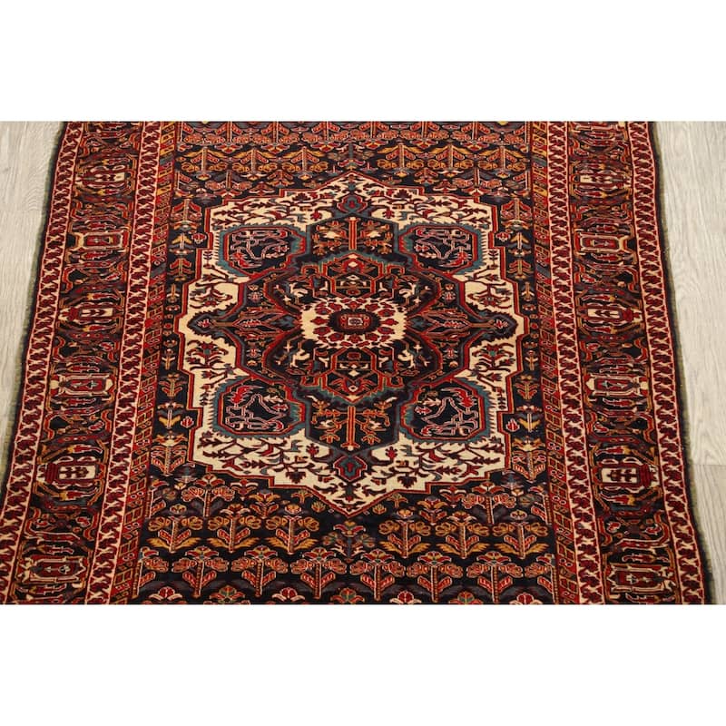 Vintage Madder Vegetable Dye Sarouk Farahan Persian Area Rug Handmade - 4'1" x 5'6"