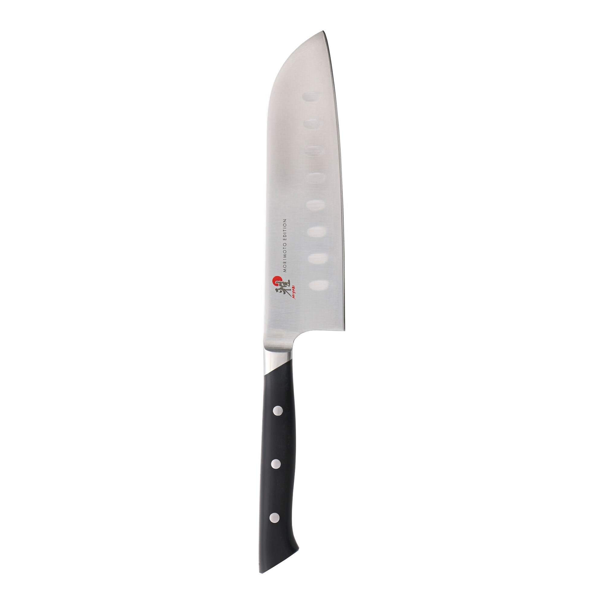 Shop Miyabi Red 600s Morimoto Edition Hollow Edge Santoku Knife Overstock 18553334 Stainless Steel 5 5 Inch