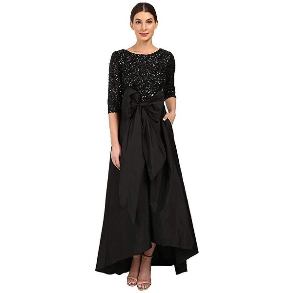 Shop Adrianna Papell 3/4 Sleeve Beaded Bodice Taffeta Gown ...