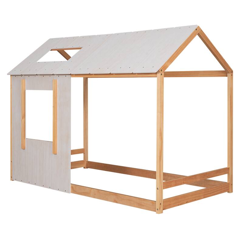 Twin Size House Platform with Roof and Window