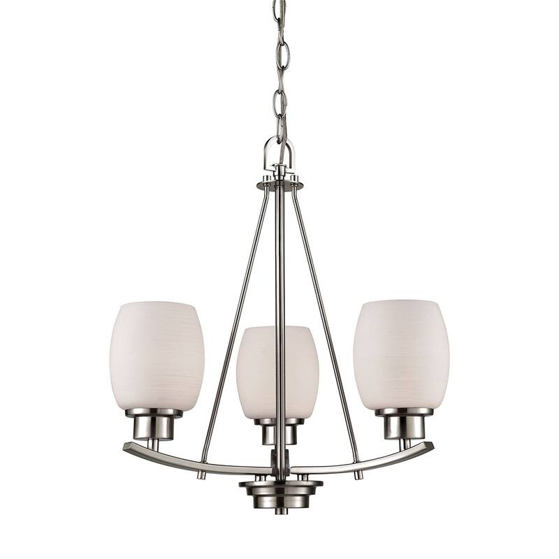Elk Home Casual Mission Brushed Nickel With Opal Glass Chandelier