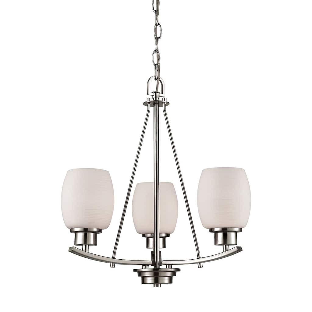 Elk Home Casual Mission Brushed Nickel With Opal Glass Chandelier