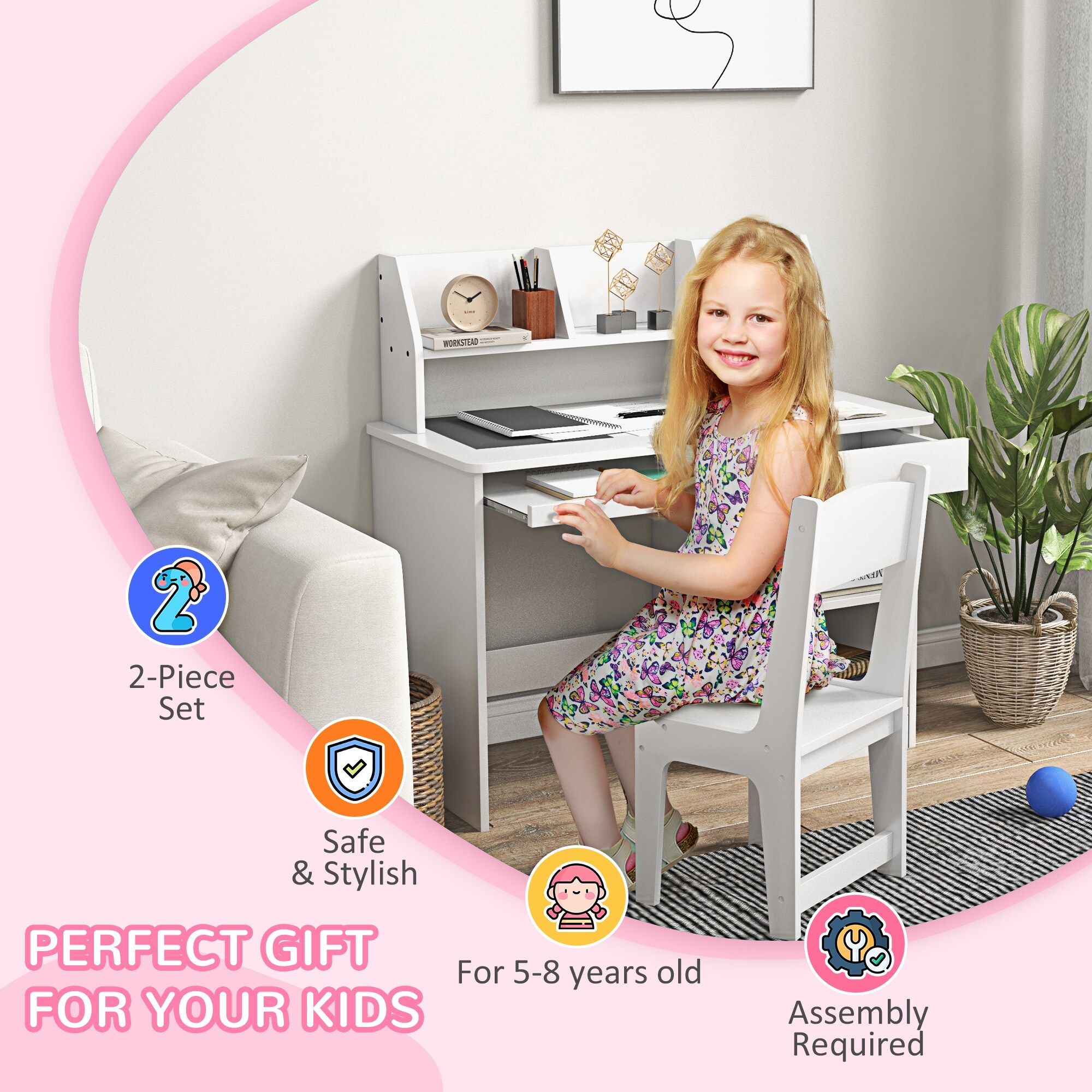 Desk and chair set for 7 year old best sale