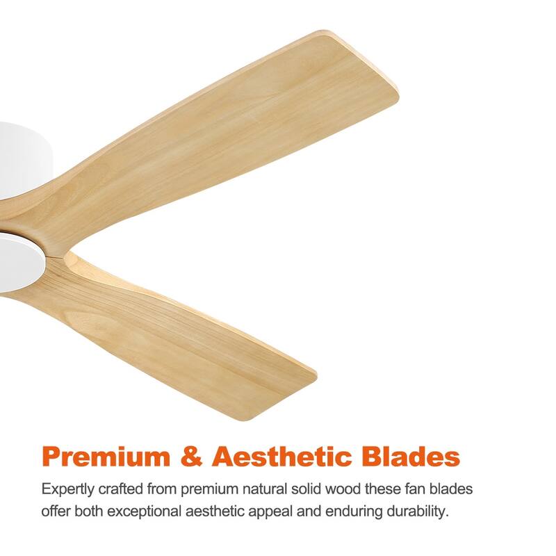 MLiAN 48" 4 Blades Indoor DC Flush Mount Ceiling Fan with Remote