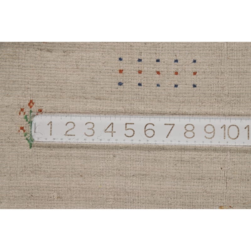 Tribal Gabbeh Indian Foyer Rug Handmade Beige Modern Silk Carpet - 3'0"x 5'0"
