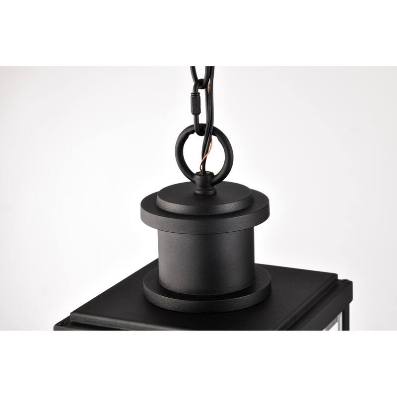 Luca Hanging Pendant Sand Black Finish Clear Beveled Glass