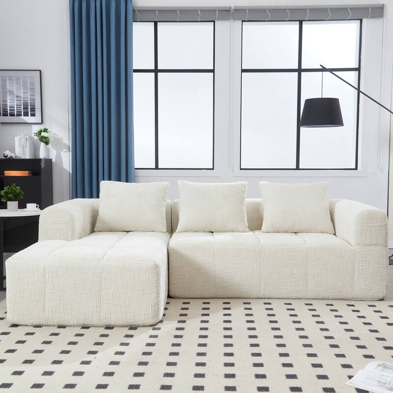 Chenille Fabric Modular L Shaped Sectional Sofa,Free Combination