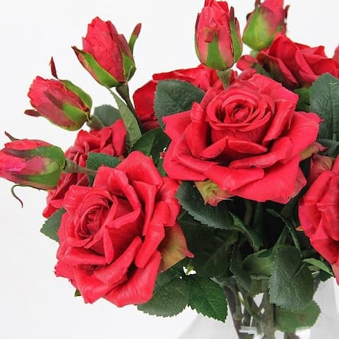 FloralGoods Real Touch Rose Stem in Red 19" Tall