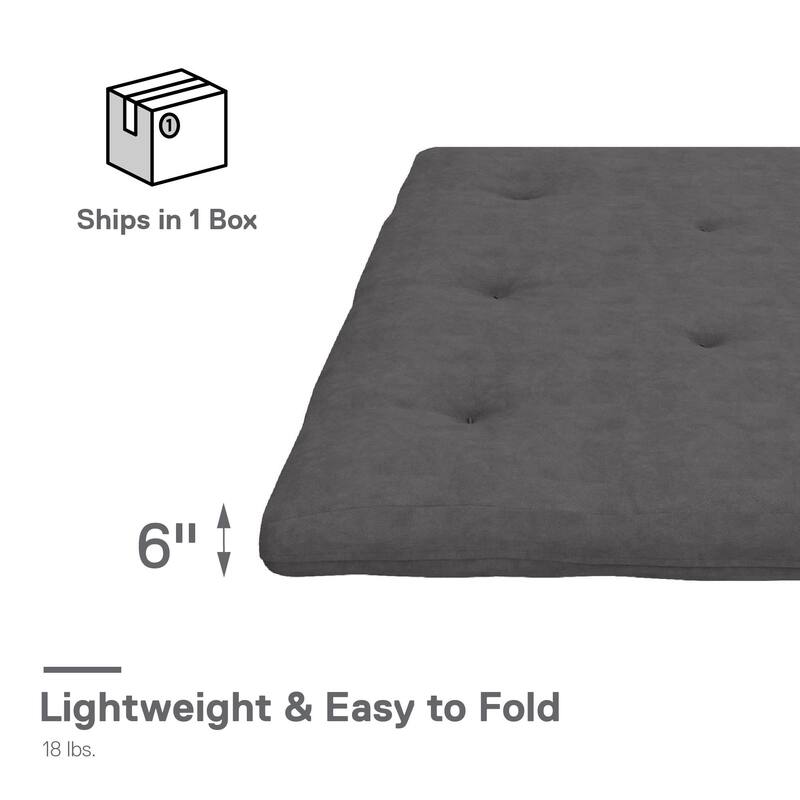 DHP Eve 6 Inch Thermobonded High Density Polyester Fill Futon Mattress