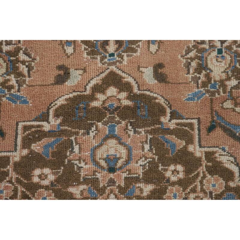 Traditional Kashan Persian Vintage Area Rug Hand-Knotted Wool Carpet - 7'7"x 11'0"