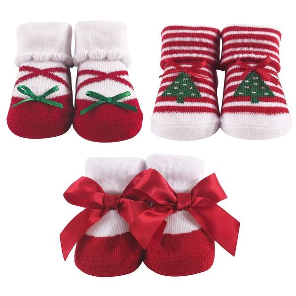 slide 1 of 1, Hudson Baby Infant Girl Socks Boxed Giftset, Christmas Tree, One Size - Christmas Tree Christmas Tree - One Size