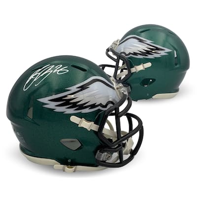 Saquon Barkley Autographed Philadelphia Eagles Signed Football Mini Helmet Beckett COA - 8' x 11'