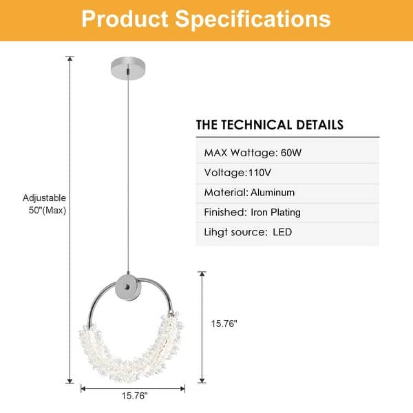 Modern Crystal Chandelier Bedside Lamp Cristal LED Hanging Bar Lighting ...